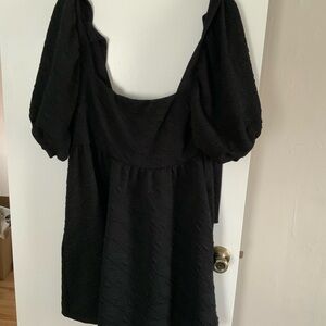 Free People Black Puff Sleeve Dress mini dress XL